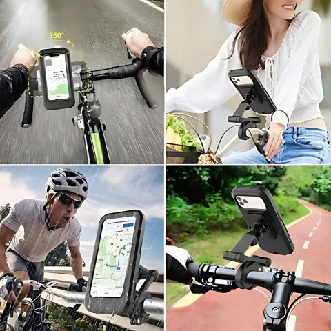Mosrugs | Waterproof Bike Phone Holder | 360° Rotation, Touchscreen Access & Secure for All Weather Cycling
