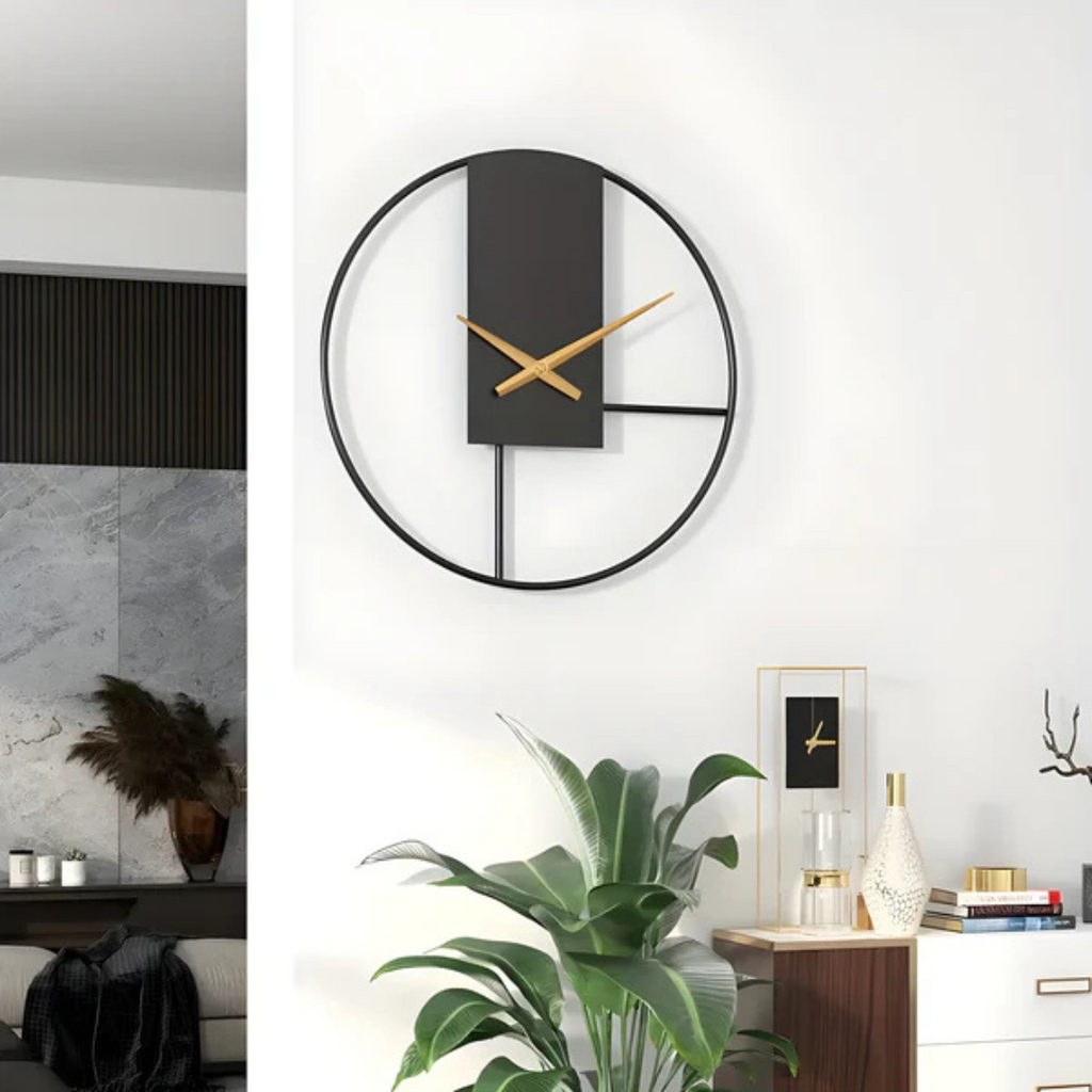Mosrugs | Aurum | Minimalist Silent Wall Clock – Stylish Large Decorative Timepiece