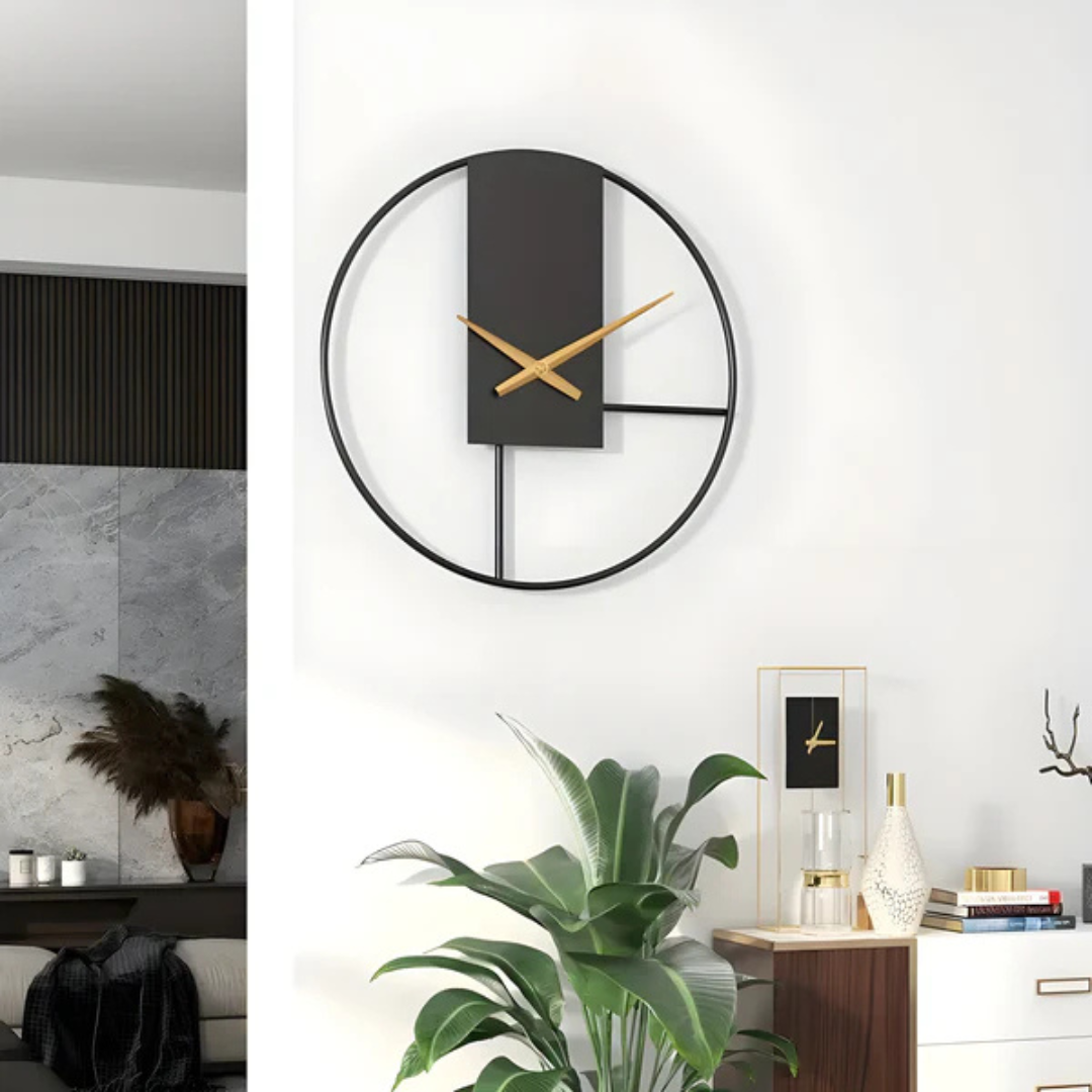 Mosrugs | Aurum | Minimalist Silent Wall Clock – Stylish Large Decorative Timepiece