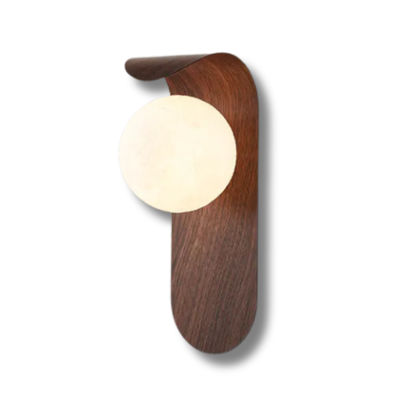Mosrugs | LuxeWood – Chic Walnut Wall Lamp for Unique Ambiances