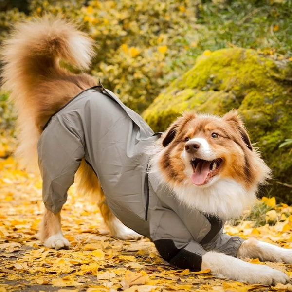 Mosrugs | Waterproof Dog Coat with Legs – Reflective Dog Rain Jacket for Small & Large Breeds | Best Rain Coat for Dogs UK