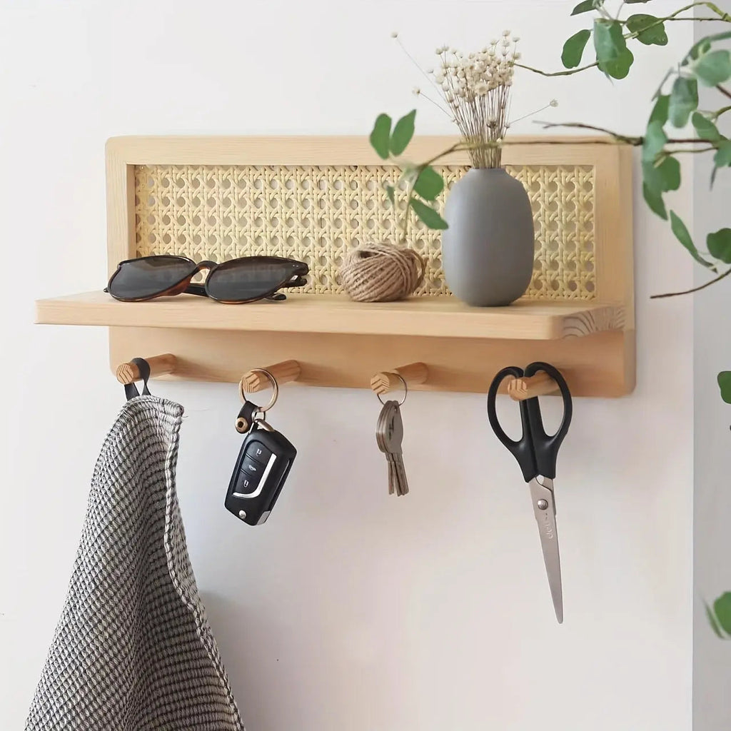 Mosrugs | HookShelf - Wooden Shelf with Hooks