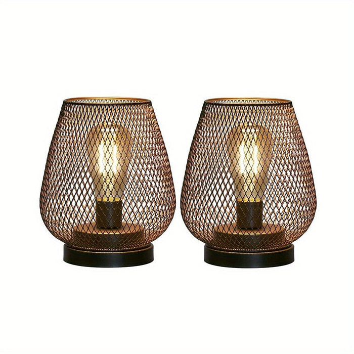 Mosrugs | AuroraMesh Table Lamp Set – Industrial Style with Warm Ambient Lighting