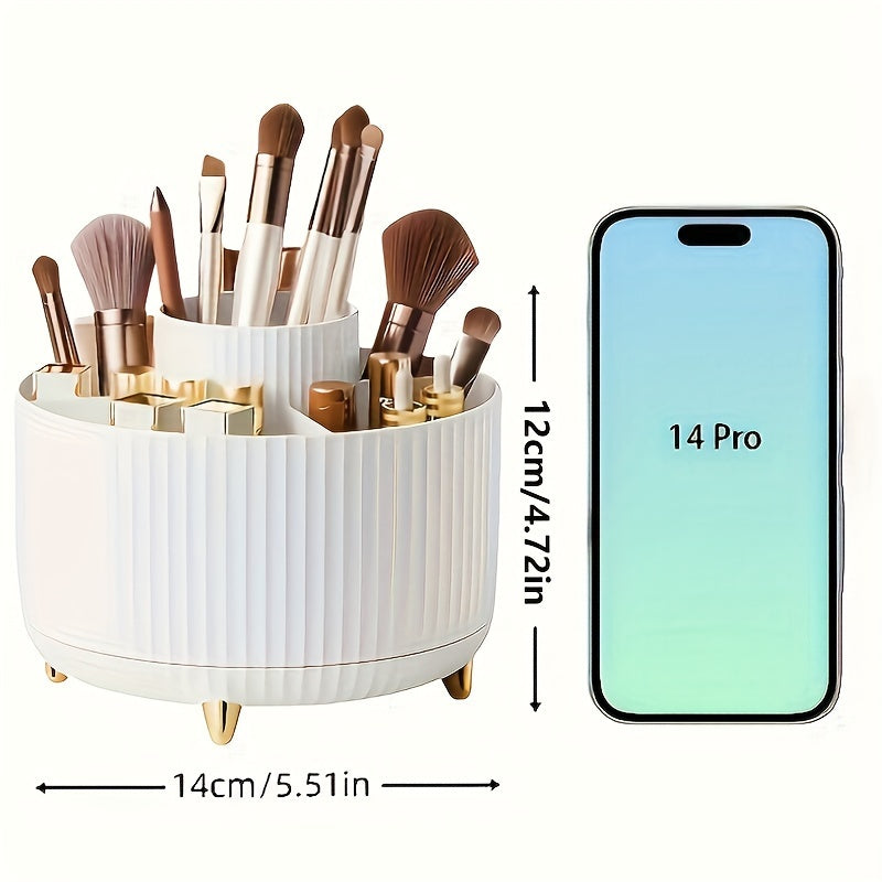 Mosrugs | GlamSpin – 360° Rotating Makeup & Desk Organiser with 5 Compartments