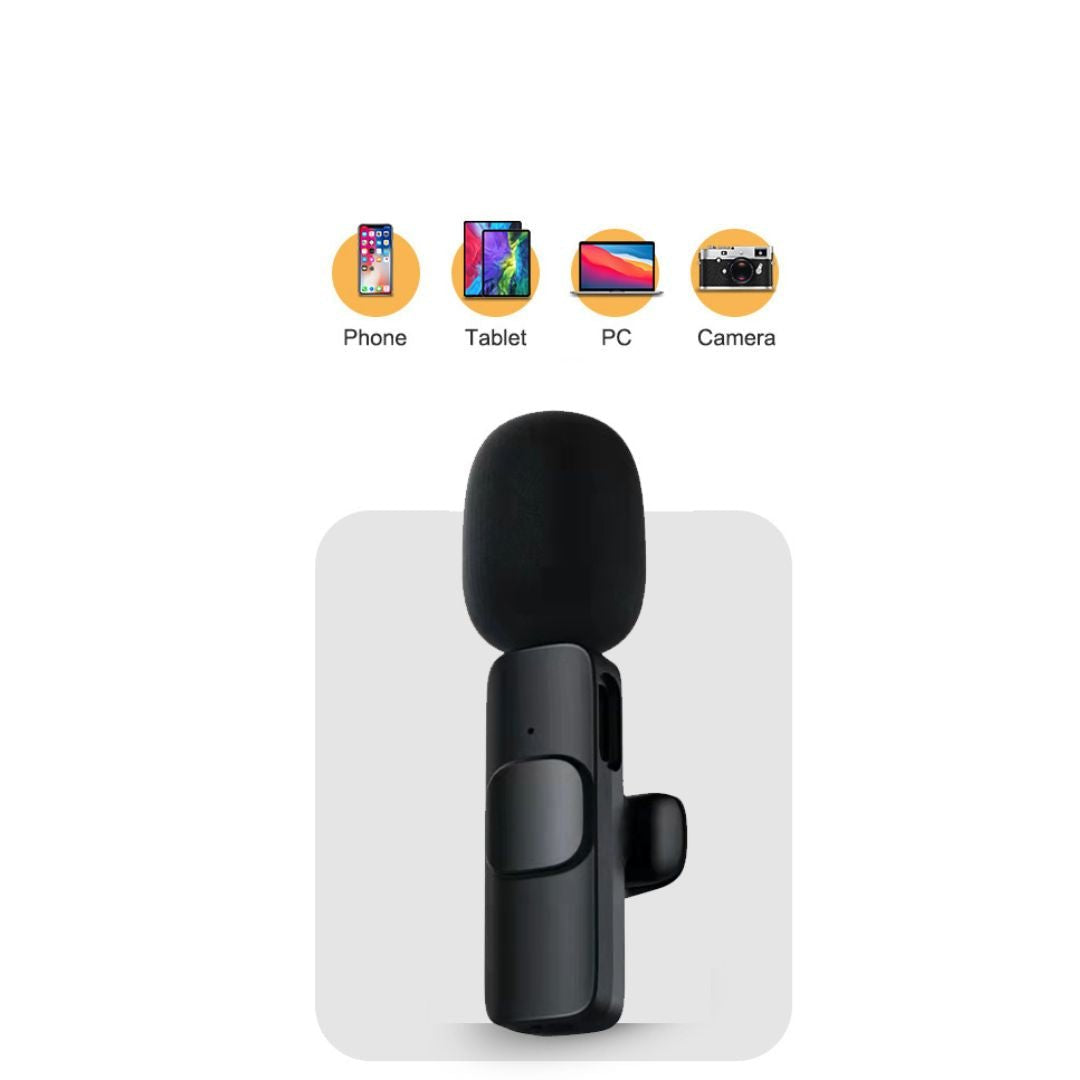 Mosrugs | Wireless Mini Microphone for Smartphone – Lavalier Mic with Noise Reduction & 10h Battery