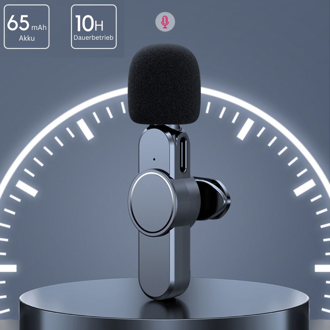 Mosrugs | Wireless Mini Microphone for Smartphone – Lavalier Mic with Noise Reduction & 10h Battery
