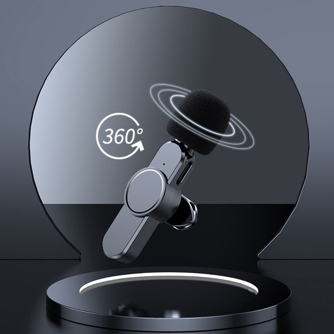 Mosrugs | Wireless Mini Microphone for Smartphone – Lavalier Mic with Noise Reduction & 10h Battery
