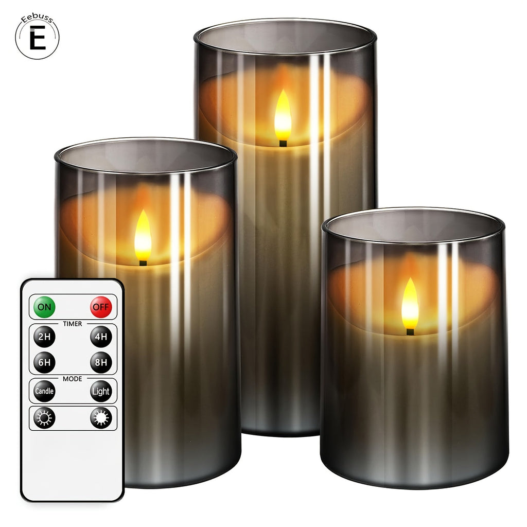 Mosrugs | CandleAura - LED Grey Candles with Realistic Flame