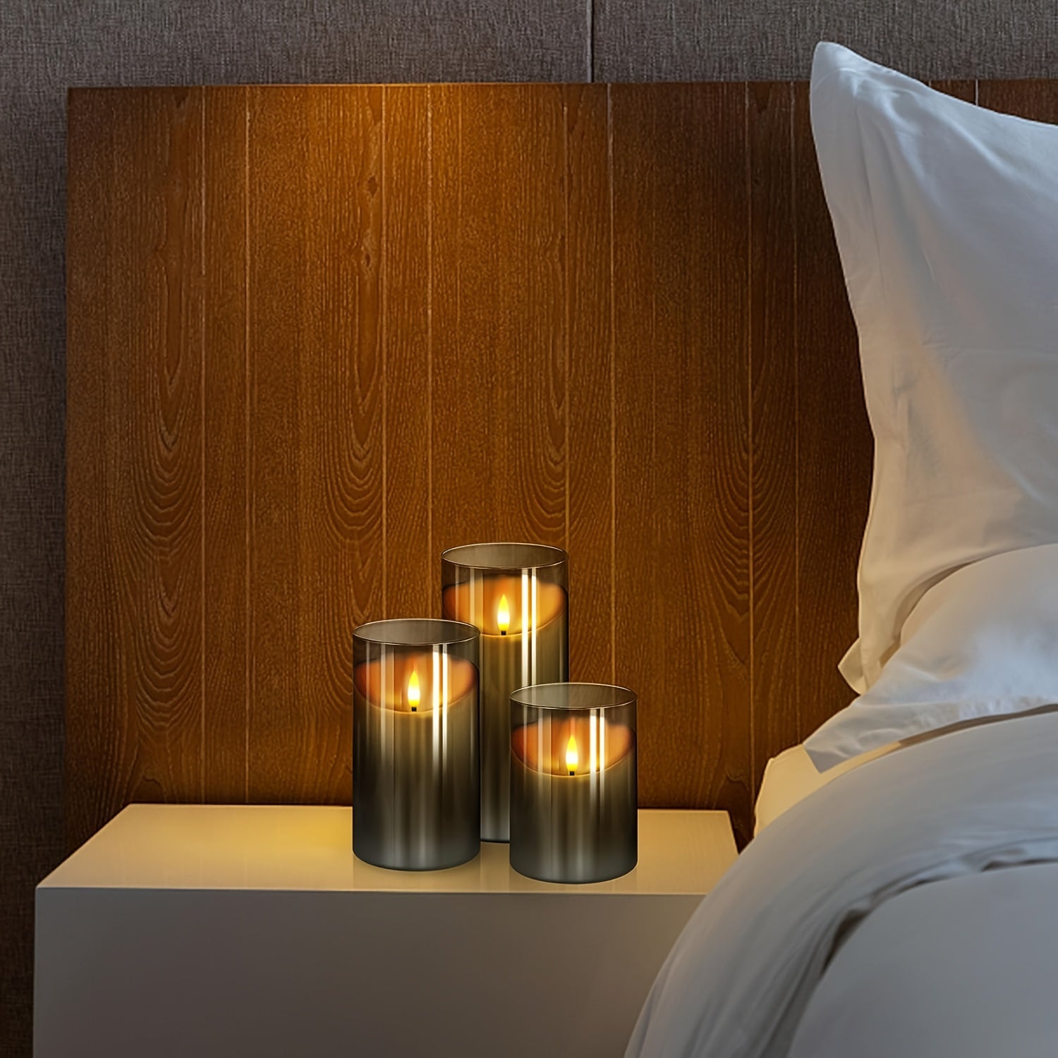 Mosrugs | CandleAura - LED Grey Candles with Realistic Flame