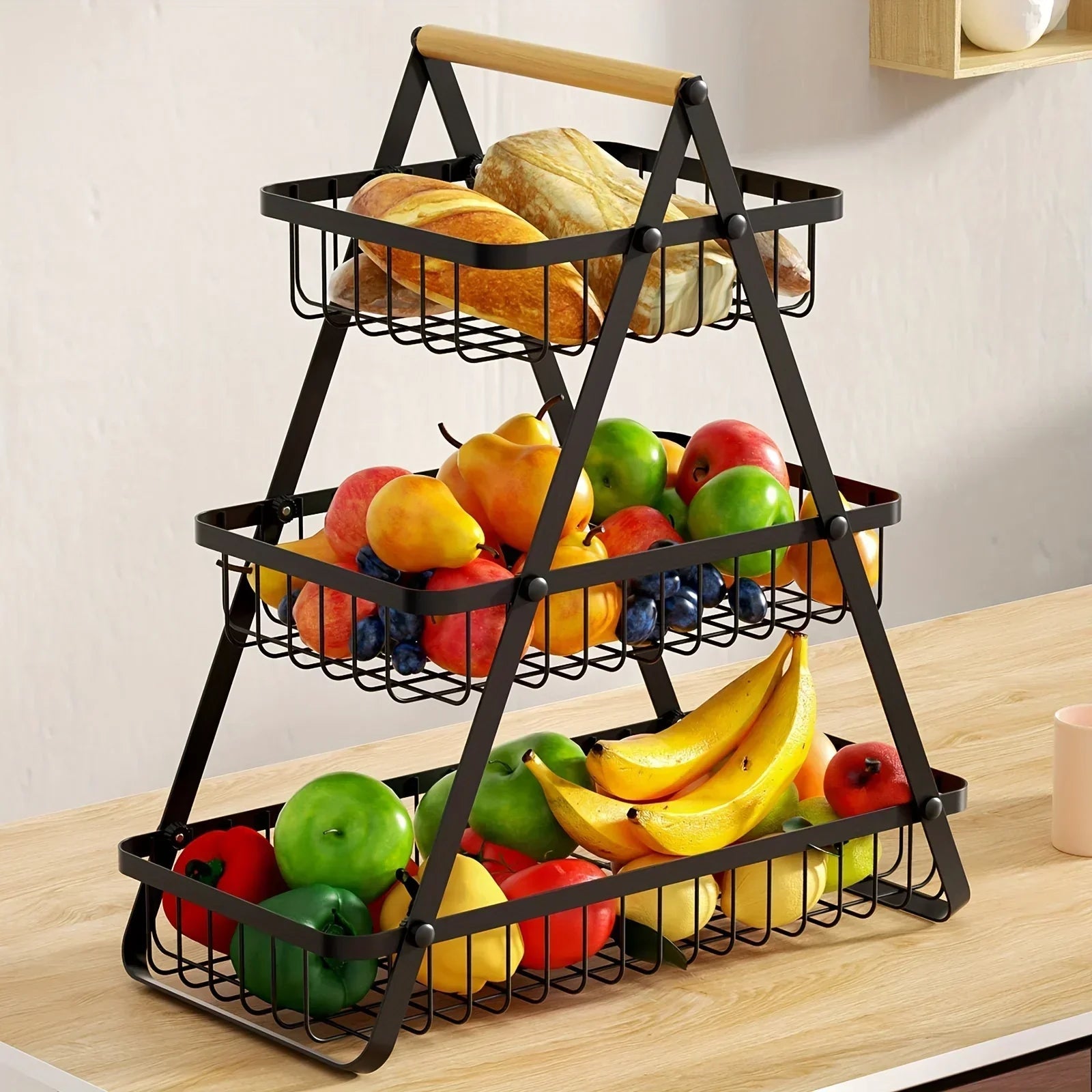 Mosrugs | 3-Tier Fruit Basket Stand – Space-Saving Kitchen Storage