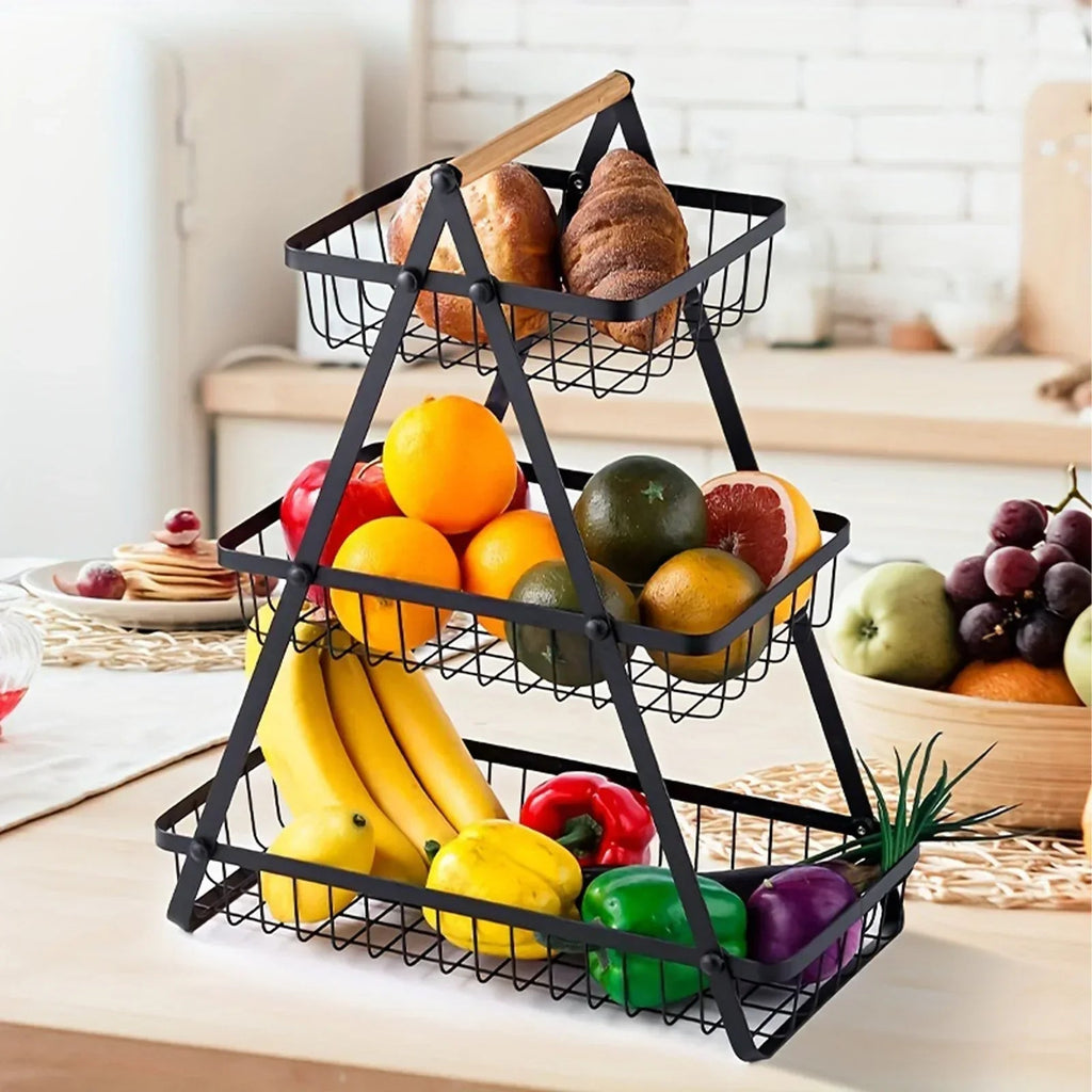 Mosrugs | 3-Tier Fruit Basket Stand – Space-Saving Kitchen Storage