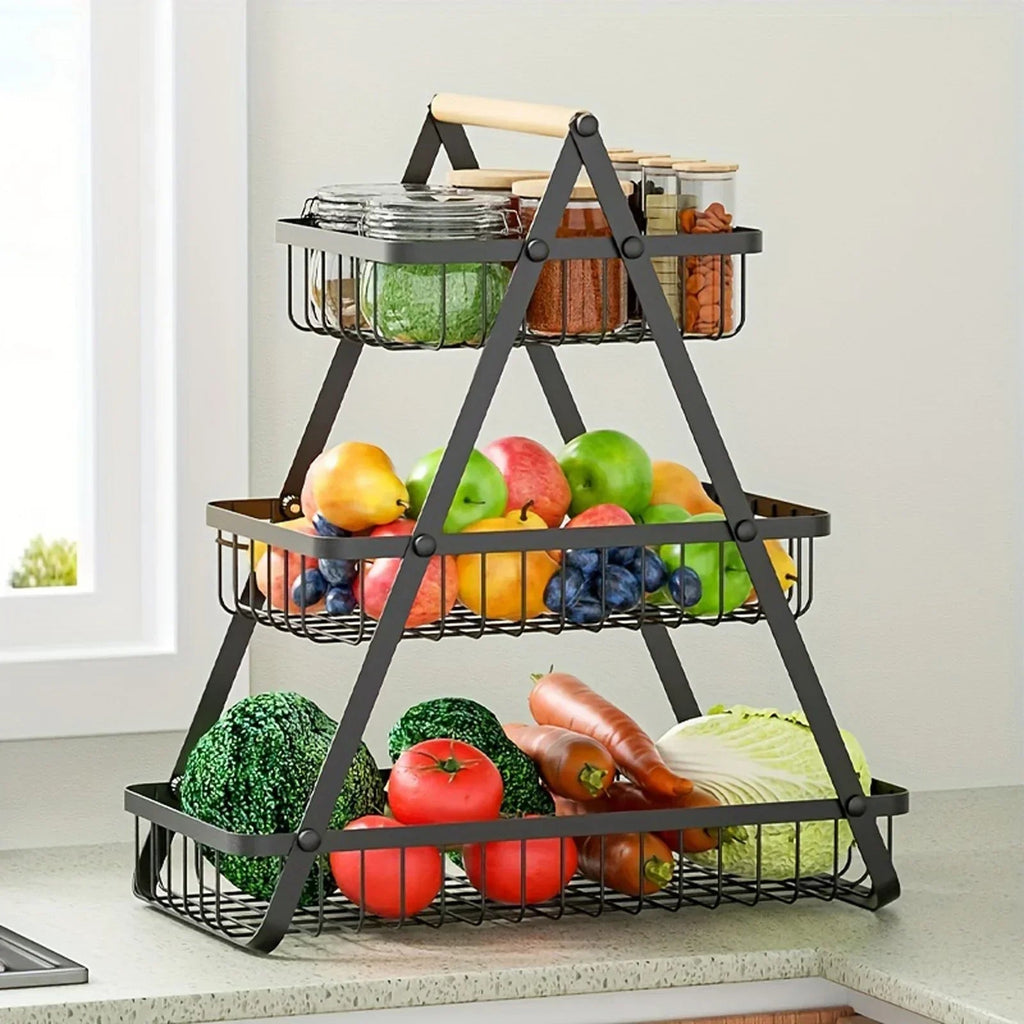 Mosrugs | 3-Tier Fruit Basket Stand – Space-Saving Kitchen Storage