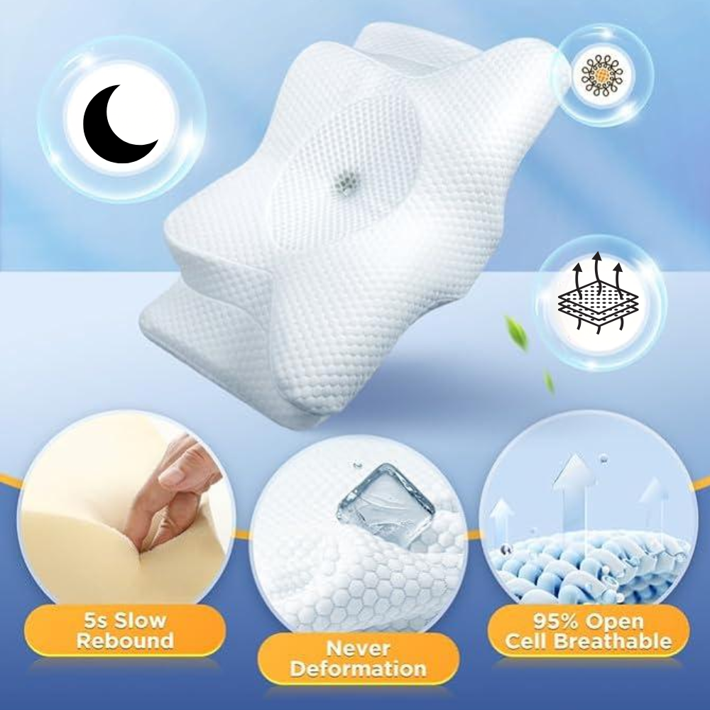 Mosrugs | Cervical Pillow for Neck Pain Relief – Orthopedic Memory Foam Neck Support Pillow for Cervical, Shoulder & Back Alignment