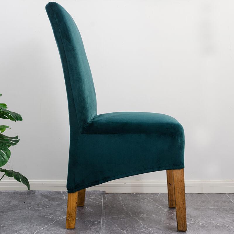 Mosrugs | Stretch Velvet XL Size Dining Chair Covers x4 | Soft. Stretchable & Non-Slip for Home Dining Room Decoration