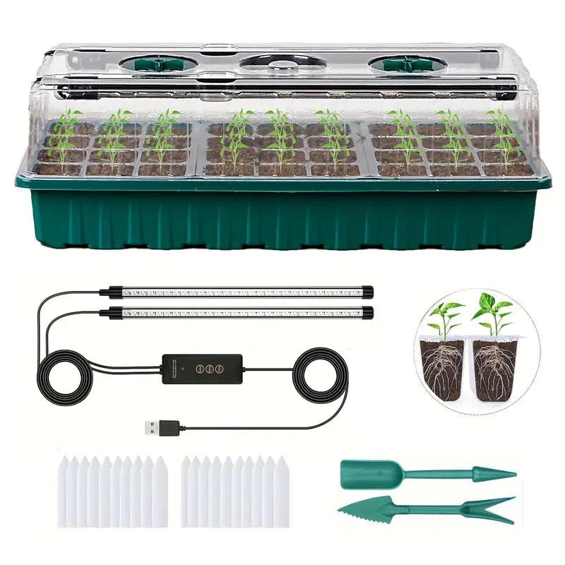 Mosrugs | Indoor Seed Starter Kit with LED Grow Light & Adjustable Humidity Dome – 36-Cell Tray for Home Gardening