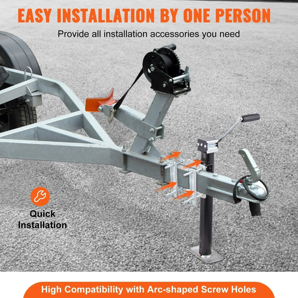 Mosrugs | Heavy-Duty A-Frame Trailer Jack with Drop Leg – 5000 lb Lifting Capacity