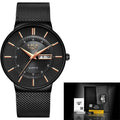 Mosrugs | Luxury Men’s Ultra-Thin Waterproof Stainless Steel Quartz Watch – Elegant Date Display Sports Wristwatch