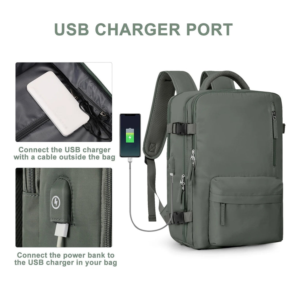 Mosrugs | Women's Large Travel Backpack – Waterproof Hiking Rucksack | Anti-Theft & USB Charging