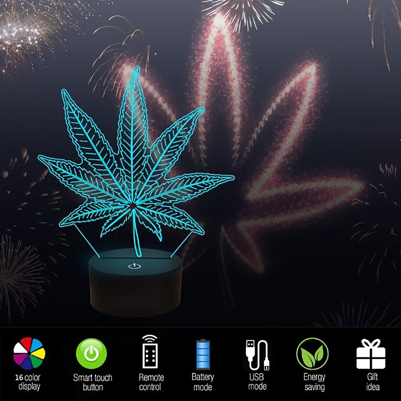 Mosrugs | GlowBud - 3D Hemp Leaf Lamp