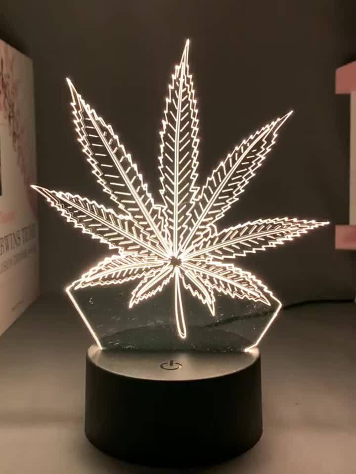 Mosrugs | GlowBud - 3D Hemp Leaf Lamp