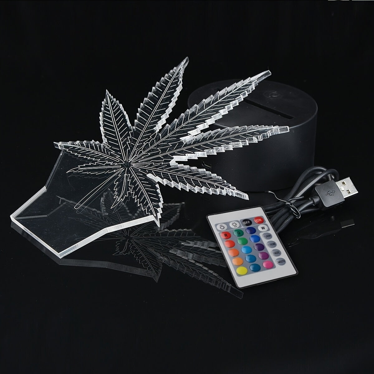 Mosrugs | GlowBud - 3D Hemp Leaf Lamp