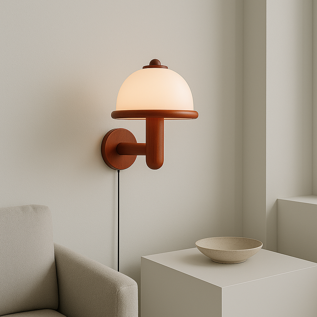 Mosrugs | NordShroom | Wooden Wall Lamp in Scandinavian Mushroom Style