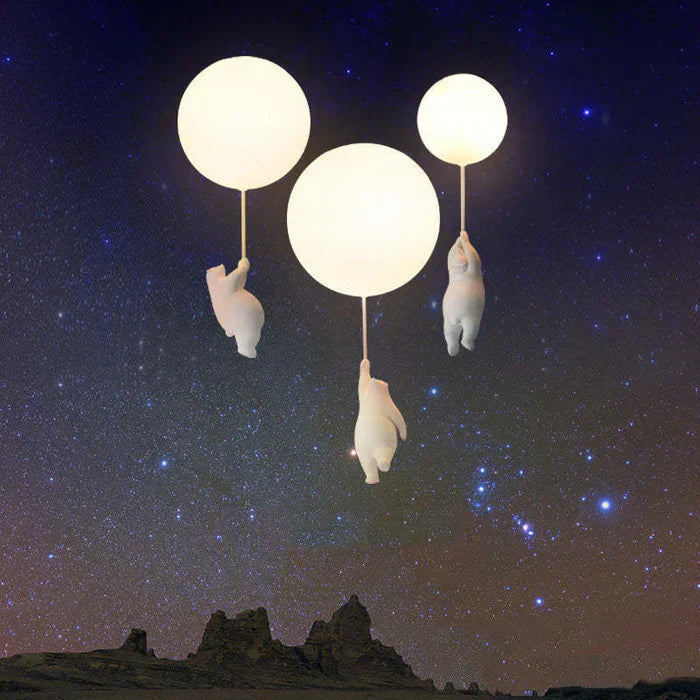 Mosrugs | CloudBear Kids Ceiling Light – Bear & Balloon LED Pendant Lamp for Nursery and Bedroom Decor