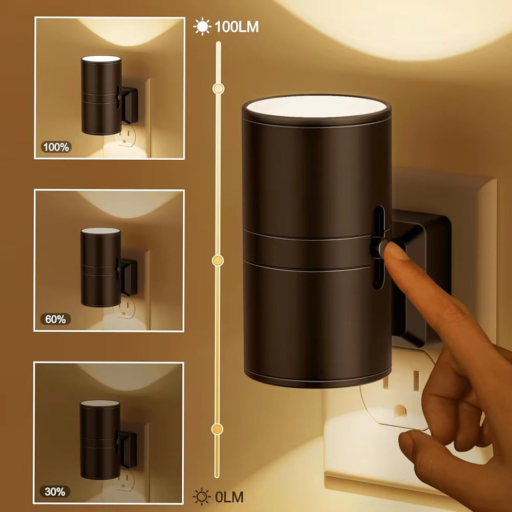 Mosrugs | Luxury Plug-In Ambient Night Light – Dimmable LED Wall Light with Sensor (3000K Warm Glow)