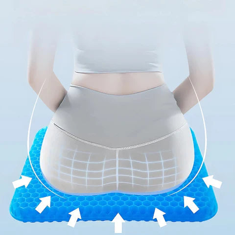 Mosrugs | Cooling Gel Seat Cushion | Breathable, Flexible & Pain Relief for Office Chairs, Cars, and Home Use