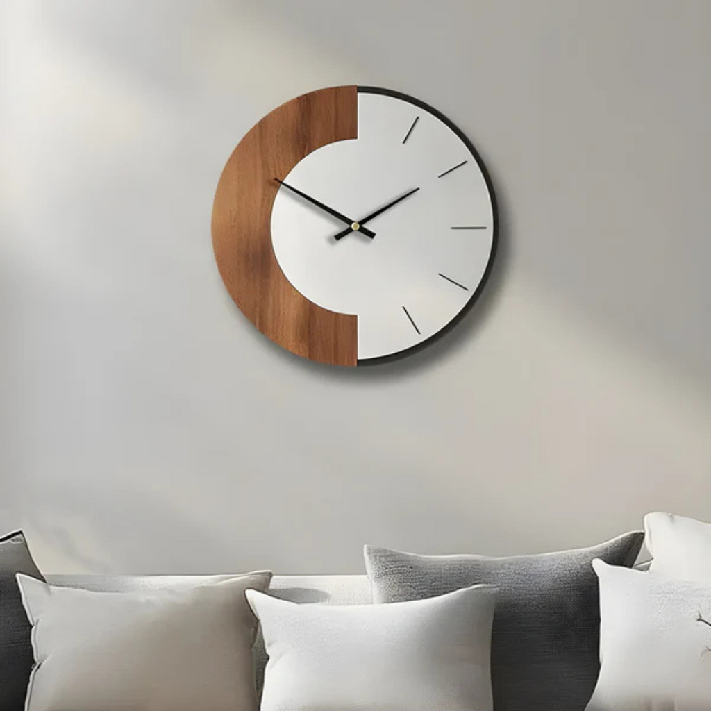 Mosrugs | Oud – Large Wooden Wall Clock | Silent Modern Home Décor