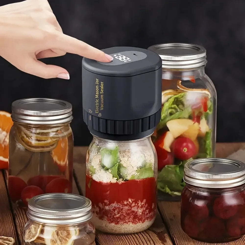 Mosrugs | Cordless Mason Jar Vacuum Sealer Kit – Wide Mouth Food Preservation System with Airtight Electric Seal