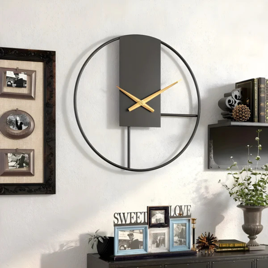 Mosrugs | Aurum | Minimalist Silent Wall Clock – Stylish Large Decorative Timepiece