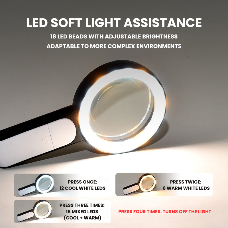 Mosrugs | 30X Optical Handheld Magnifier for Seniors