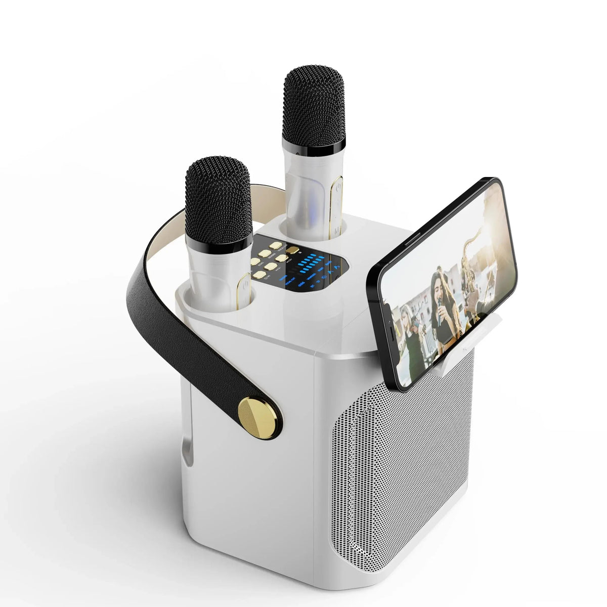 Mosrugs | Karaoke Bluetooth Speaker | 360° Surround Sound, Dual Microphones & Portable for Parties and Outdoor Gatherings