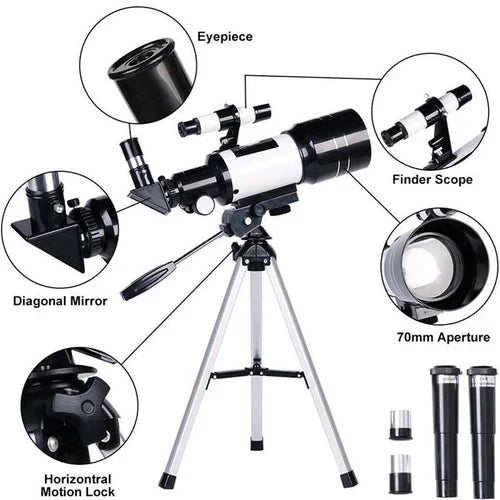 Mosrugs | Explore the Stars with Ease - Professional Telescope with Tripod & 150x Zoom for Moon Watching