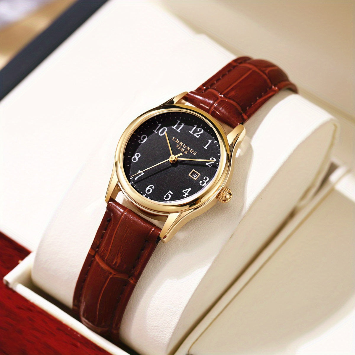 Mosrugs | Elegant Women’s Watch – Quartz Wristwatch with Faux Leather Strap | Perfect Gift for Her