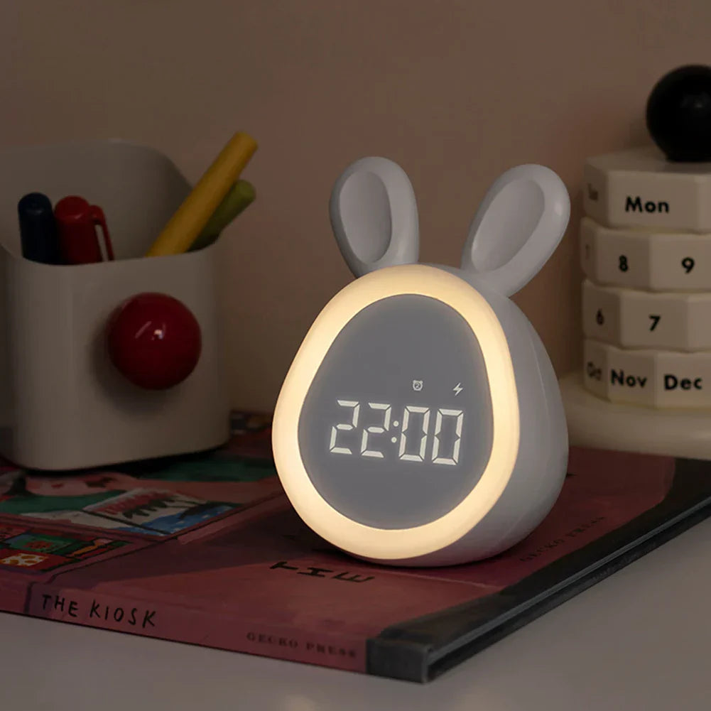 Mosrugs | GlowBunny – Cute Kids Alarm Clock with Night Light & Adjustable Brightness