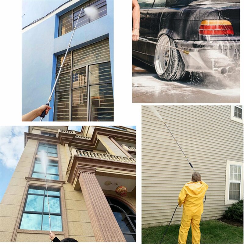 Mosrugs | 4000 PSI Telescoping Pressure Washer Wand Kit for Easy Gutter, Roof, and Wall Cleaning