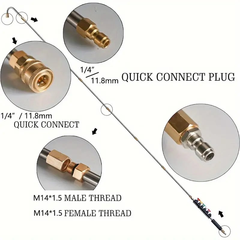 Mosrugs | 4000 PSI Telescoping Pressure Washer Wand Kit for Easy Gutter, Roof, and Wall Cleaning