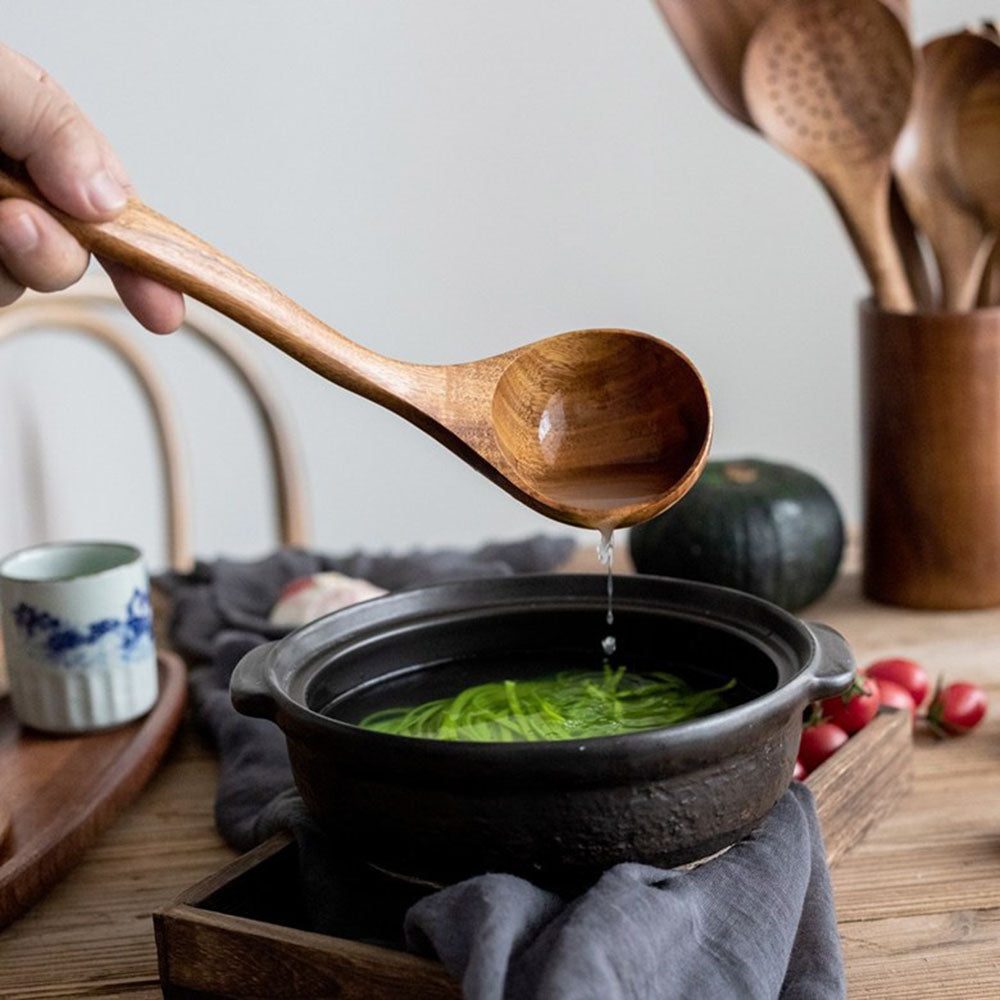 Mosrugs | Elegant Eco-Friendly Teak Utensil Collection for Every Chef - Non-Scratch & Easy to Clean
