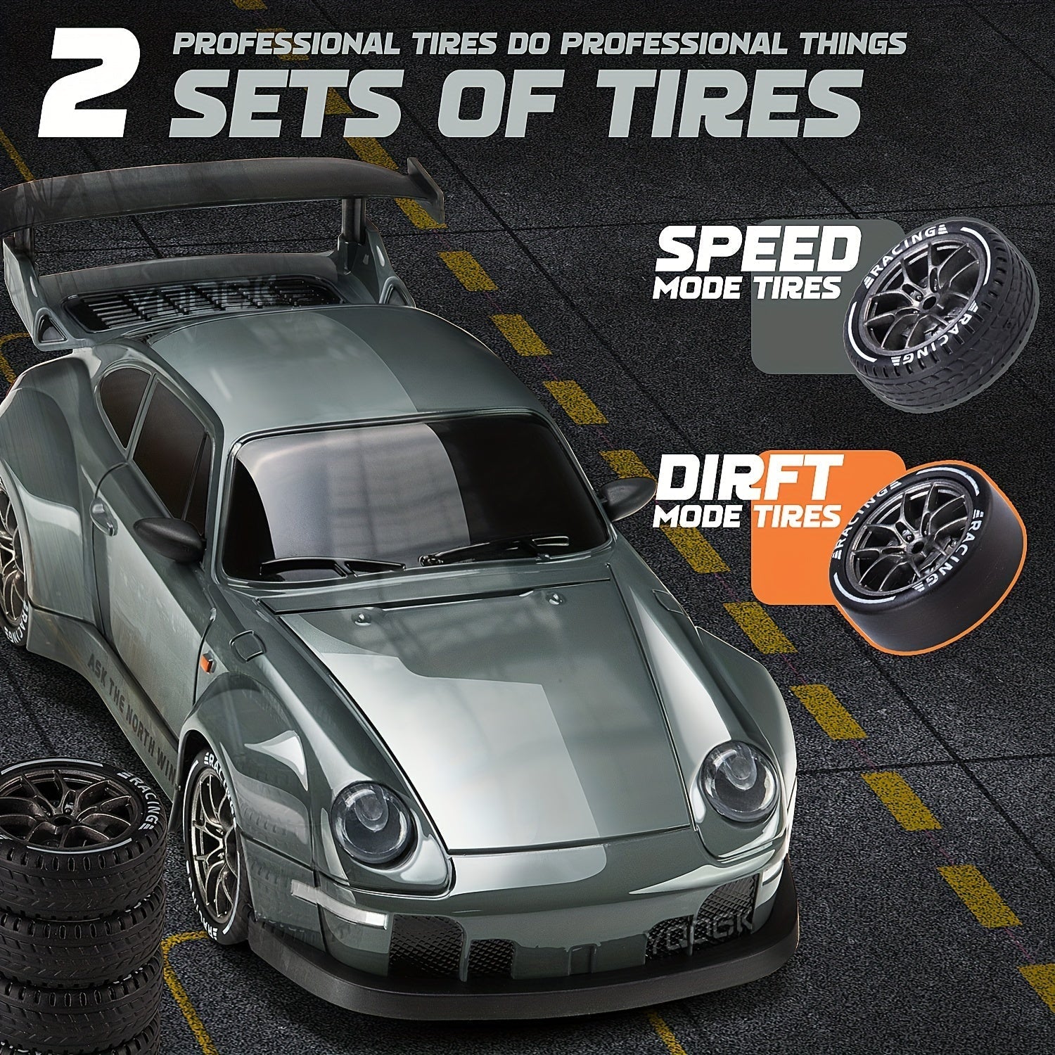 Mosrugs | 1:24 RC Drift Car | 4WD, LED Wheels & USB Rechargeable for Indoor and Outdoor Racing Fun