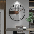 Mosrugs | Steel-Walnut Wall Clock | Modern Industrial Design with Walnut Wood