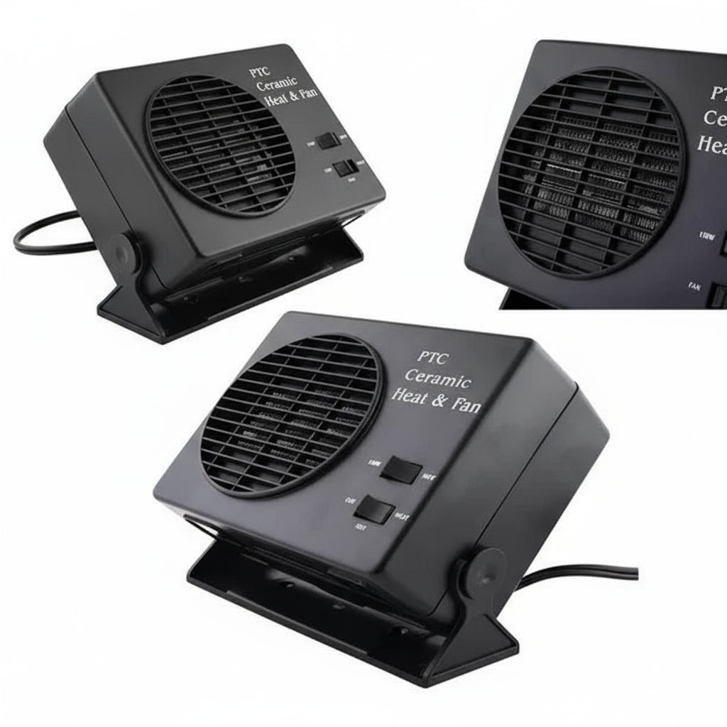 Mosrugs | 12V Ceramic Car Heater Fan | 150W-300W | Portable Defroster w/ Automatic Thermostat
