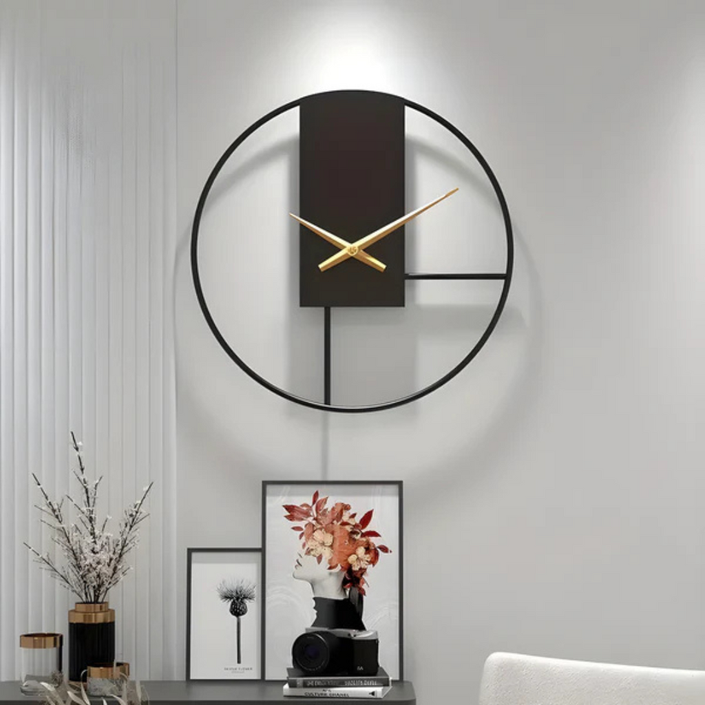 Mosrugs | Aurum | Minimalist Silent Wall Clock – Stylish Large Decorative Timepiece