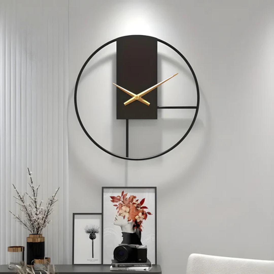 Mosrugs | Aurum | Minimalist Silent Wall Clock – Stylish Large Decorative Timepiece
