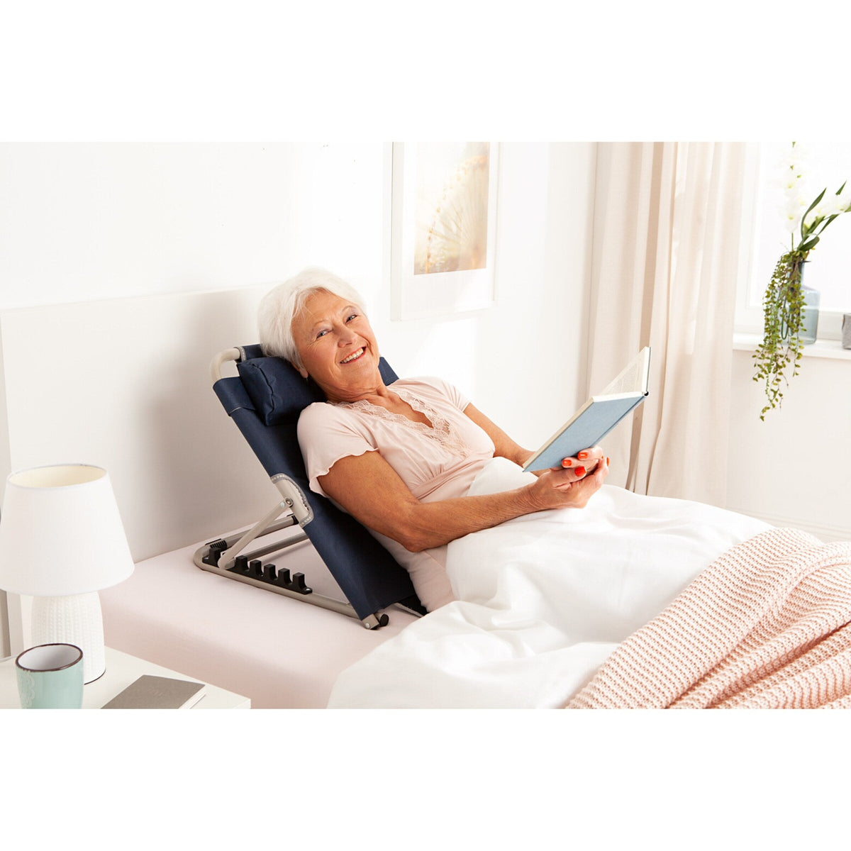 Mosrugs | LumbarLux Adjustable Backrest – Customisable Comfortable Lumbar Support with Head Cushion