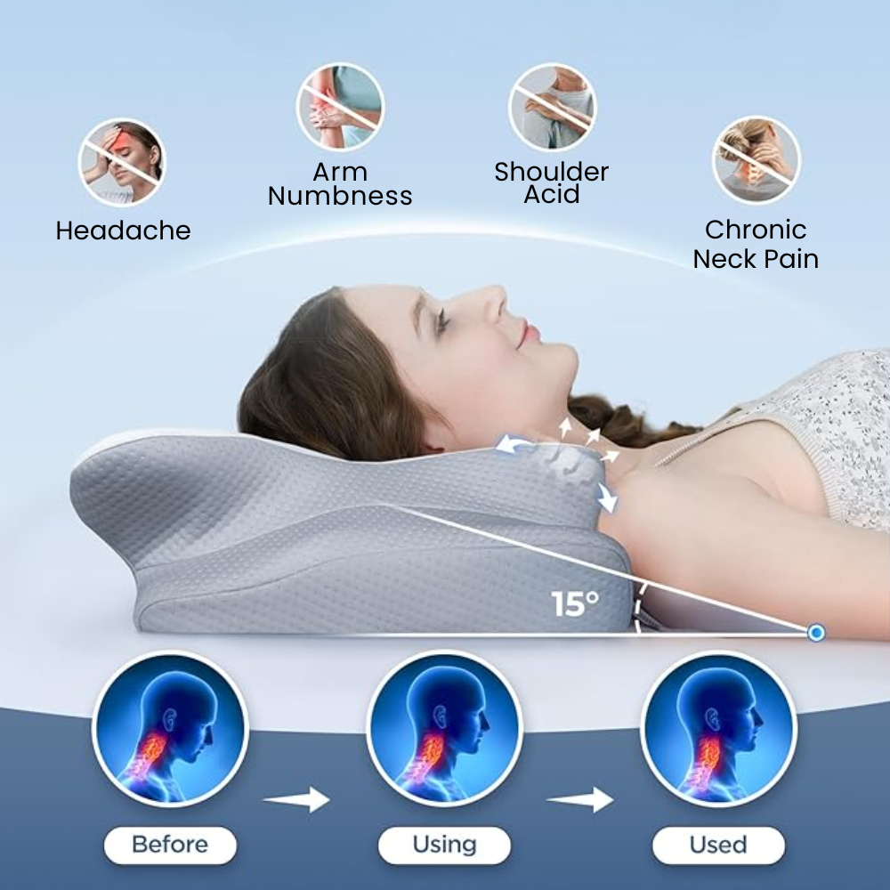 Mosrugs | Memory Foam Pillow for Ultimate Comfort – Sleeping Pillow with Ergonomic Butterfly Design for Deep Rest & All-Night Support