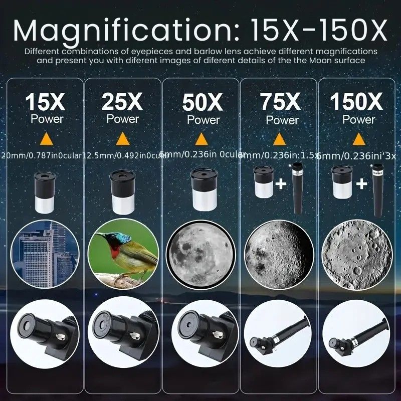 Mosrugs | Professional Astronomical Telescope | 70mm Aperture, 300mm Focal Length & Easy Setup for Stargazing and Nature Exploration