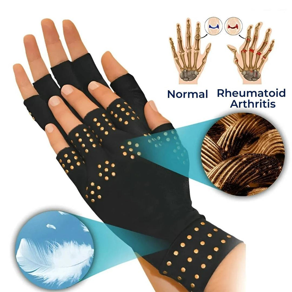 Mosrugs | Fingerless Gloves for Arthritis & Pain Relief - Magnetic Compression for Improved Circulation and Reduced Swelling