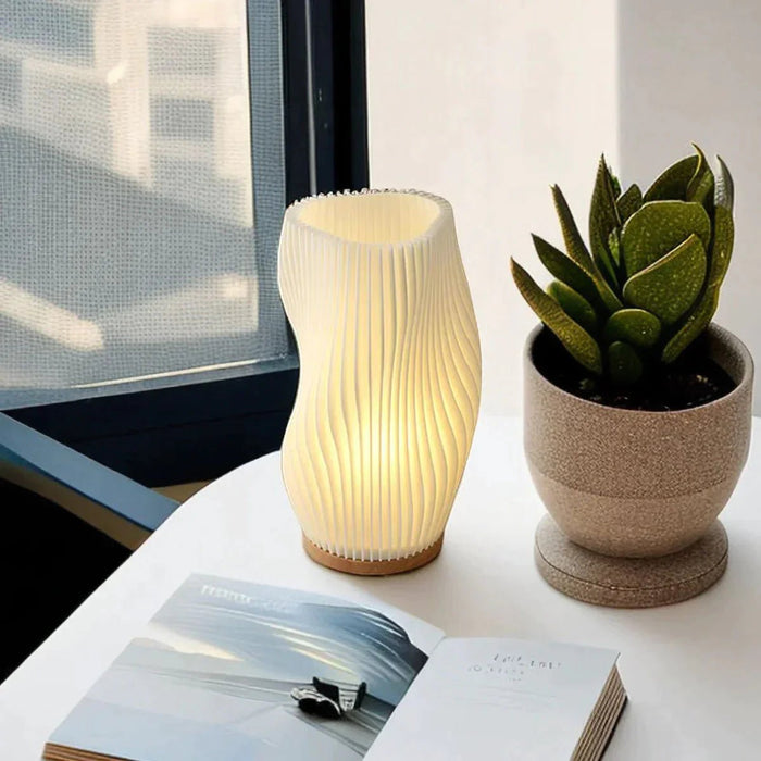 Mosrugs | Wavecrest Table Lamp – Soft Glow Designer Lamp with Dimmable Warm & Natural White Light